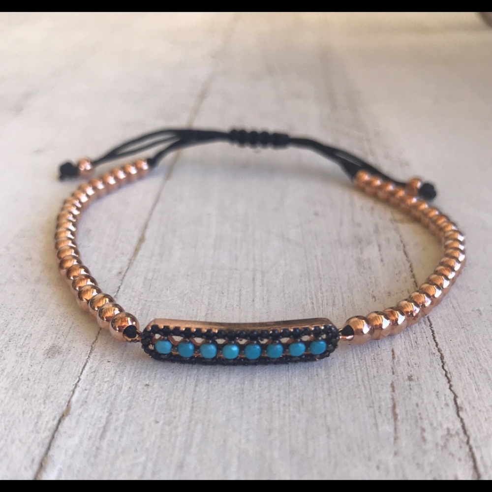 Turquoise and Rose Gold Bracelet